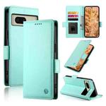 For Google Pixel 8 Side Buckle Magnetic Frosted Leather Phone Case(Mint Green)