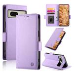 For Google Pixel 8 Side Buckle Magnetic Frosted Leather Phone Case(Purple)