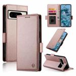 For Google Pixel 8 Pro Side Buckle Magnetic Frosted Leather Phone Case(Rose Gold)
