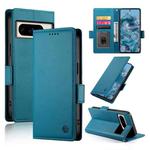 For Google Pixel 8 Pro Side Buckle Magnetic Frosted Leather Phone Case(Blue)