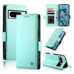 For Google Pixel 8 Pro Side Buckle Magnetic Frosted Leather Phone Case(Mint Green)