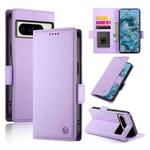 For Google Pixel 8 Pro Side Buckle Magnetic Frosted Leather Phone Case(Purple)