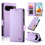 For Google Pixel 9 Pro Side Buckle Magnetic Frosted Leather Phone Case(Purple)