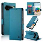 For Google Pixel 9 Side Buckle Magnetic Frosted Leather Phone Case(Blue)