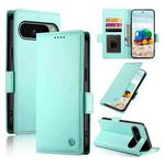 For Google Pixel 9 Side Buckle Magnetic Frosted Leather Phone Case(Mint Green)