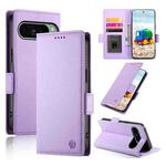 For Google Pixel 9 Side Buckle Magnetic Frosted Leather Phone Case(Purple)