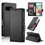 For Google Pixel 9a Side Buckle Magnetic Frosted Leather Phone Case(Black)