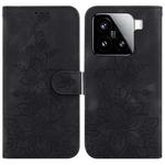For Xiaomi 15 Lily Embossed Leather Phone Case(Black)