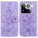 For Xiaomi 15 Pro Lily Embossed Leather Phone Case(Purple)