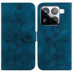For Xiaomi 15 Pro Lily Embossed Leather Phone Case(Dark Blue)