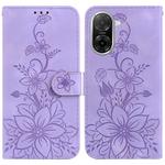 For Redmi A5 4G 173.3mm Lily Embossed Leather Phone Case(Purple)