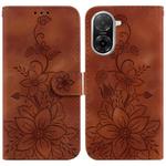 For Redmi A5 4G 173.3mm Lily Embossed Leather Phone Case(Brown)