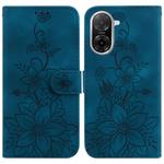 For Redmi A5 4G 173.3mm Lily Embossed Leather Phone Case(Dark Blue)