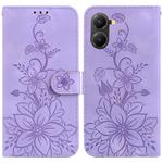 For Redmi Turbo 4 / Xiaomi Poco X7 Pro Lily Embossed Leather Phone Case(Purple)