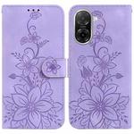 For Redmi A5 4G 171.7mm Lily Embossed Leather Phone Case(Purple)