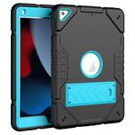 For iPad 10.2 2021 / 2020 / 2019 Armor Holder Silicone Hybrid PC Tablet Case(Black Blue)