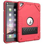 For iPad 9.7 2018 / Air / Air 2 Armor Holder Silicone Hybrid PC Tablet Case(Red Black)