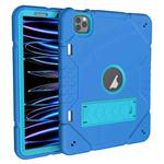 For iPad Pro 11 2022 / 2021 / 2020 Armor Holder Silicone Hybrid PC Tablet Case(Blue)
