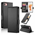 For iPhone SE 2022 / SE 2020 / 8 Side Buckle Magnetic Frosted Leather Phone Case(Black)