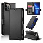 For iPhone 13 Pro Max Side Buckle Magnetic Frosted Leather Phone Case(Black)