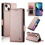 For iPhone 13 mini Side Buckle Magnetic Frosted Leather Phone Case(Rose Gold)