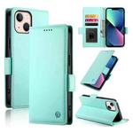 For iPhone 13 mini Side Buckle Magnetic Frosted Leather Phone Case(Mint Green)