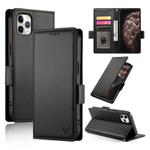 For iPhone 11 Pro Max Side Buckle Magnetic Frosted Leather Phone Case(Black)