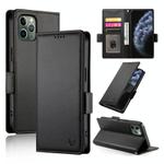 For iPhone 11 Pro Side Buckle Magnetic Frosted Leather Phone Case(Black)