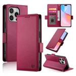 For iPhone 16 Pro Side Buckle Magnetic Frosted Leather Phone Case(Wine Red)