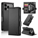 For iPhone 17 Pro Max Side Buckle Magnetic Frosted Leather Phone Case(Black)