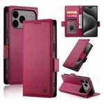 For iPhone 17 Pro Max Side Buckle Magnetic Frosted Leather Phone Case(Wine Red)