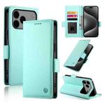 For iPhone 17 Pro Max Side Buckle Magnetic Frosted Leather Phone Case(Mint Green)