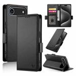 For iPhone 17 Air Side Buckle Magnetic Frosted Leather Phone Case(Black)