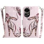 For Huawei nova 12 3D Colored Horizontal Flip Leather Phone Case(Butterfly High-heeled)