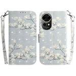 For Huawei nova 12 3D Colored Horizontal Flip Leather Phone Case(Magnolia)