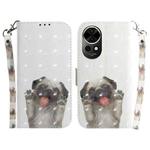 For Huawei nova 12 3D Colored Horizontal Flip Leather Phone Case(Pug)