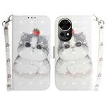 For Huawei nova 12 3D Colored Horizontal Flip Leather Phone Case(Cute Cat)