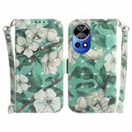For Huawei nova 12 Pro 3D Colored Horizontal Flip Leather Phone Case(Watercolor Flower)