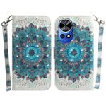 For Huawei nova 12 Ultra 3D Colored Horizontal Flip Leather Phone Case(Peacock Wreath)