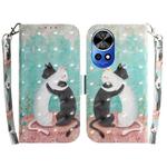 For Huawei nova 12 Ultra 3D Colored Horizontal Flip Leather Phone Case(Black White Cat)