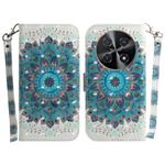 For Huawei nova 12i 4G Global 3D Colored Horizontal Flip Leather Phone Case(Peacock Wreath)