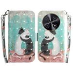 For Huawei nova 12i 4G Global 3D Colored Horizontal Flip Leather Phone Case(Black White Cat)