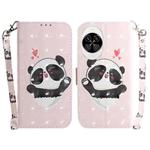 For Huawei nova 14 3D Colored Horizontal Flip Leather Phone Case(Heart Panda)