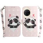 For Huawei nova 14 Ultra 3D Colored Horizontal Flip Leather Phone Case(Heart Panda)