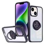 For iPhone 14 Ring Holder PC Hybrid TPU Phone Case(Purple)