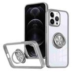 For iPhone 12 Pro Ring Holder PC Hybrid TPU Phone Case(Grey)