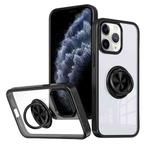 For iPhone 11 Pro Max Ring Holder PC Hybrid TPU Phone Case(Black)