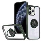 For iPhone 11 Pro Max Ring Holder PC Hybrid TPU Phone Case(Green)