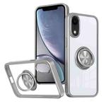 For iPhone XR Ring Holder PC Hybrid TPU Phone Case(Grey)