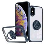 For iPhone XS Max Ring Holder PC Hybrid TPU Phone Case(Blue)